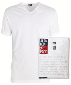 Alan Red Vermont 2-Pack T-Shirt Wit