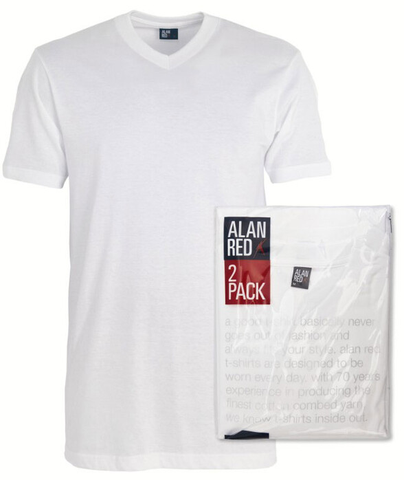 Alan Red West Virgina 2-Pack T-Shirt Wit