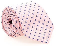 Ascot Dot Pattern Silk Tie Pink