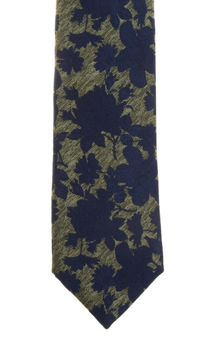 Ascot Petal Pattern Tie Green-Blue