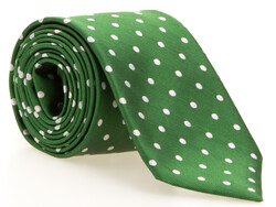Ascot Shiny Dot Silk Tie Green