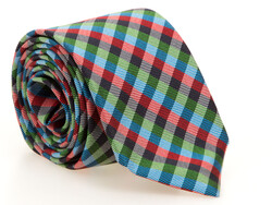 Ascot Twill Check Silk Tie Multicolor