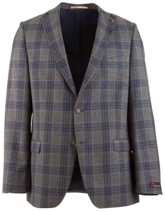 Atelier Torino Brunello Grey-Blue Check Jacket Mid Grey