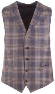 Atelier Torino Ultimo Classic Check Waistcoat Blue-Brown