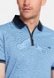 Baileys 2-Tone Oxford Pique Zip Collar Poloshirt Mid Blue