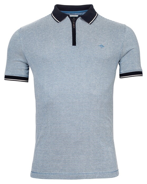Baileys 2-Tone Structure Jacquard Fine Dotted Pattern Poloshirt Federal Blue