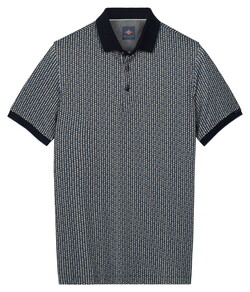 Baileys Allover 3D Abstract Pattern Polo Indigo Blauw