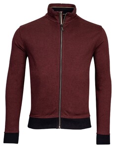 Baileys Allover Jacquard Two-Tone Sweat Cardigan Zip Stone Red