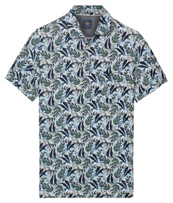 Baileys Allover Leaves Pattern Chest Pocket Polo Misty Green