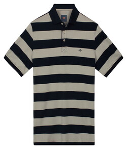 Baileys Allover Yarn Dyed Stripe Polo Midden Grijs