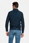 Baileys Button Placket Plated Structure Knit Pullover Denim Blue