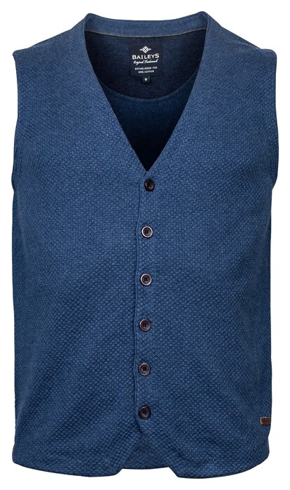 Baileys Buttons Structure Jersey Knit Waistcoat Blue