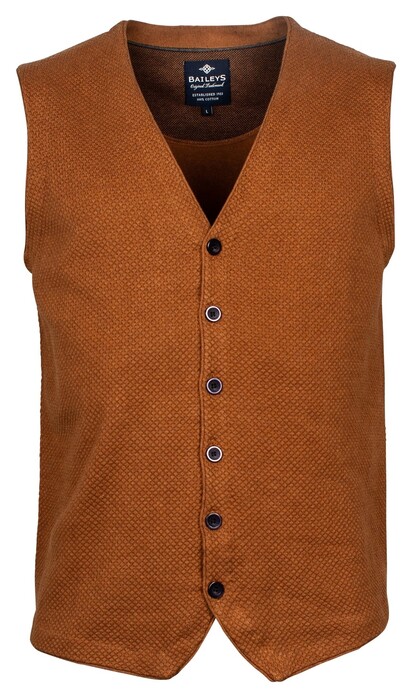 Baileys Buttons Structure Jersey Knit Waistcoat Light Brown