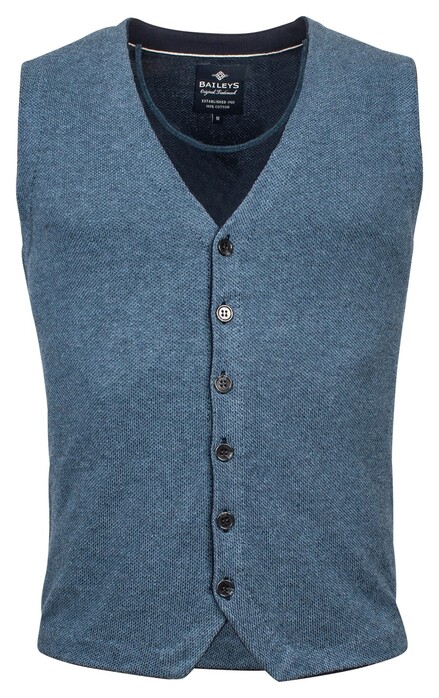 Baileys Buttons Two Color Plated Waistcoat Blue Heaven