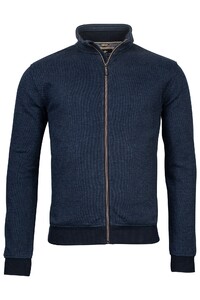 Baileys Cardigan Zip 2-tone Jacquard Interlock Vest Jeans Blauw