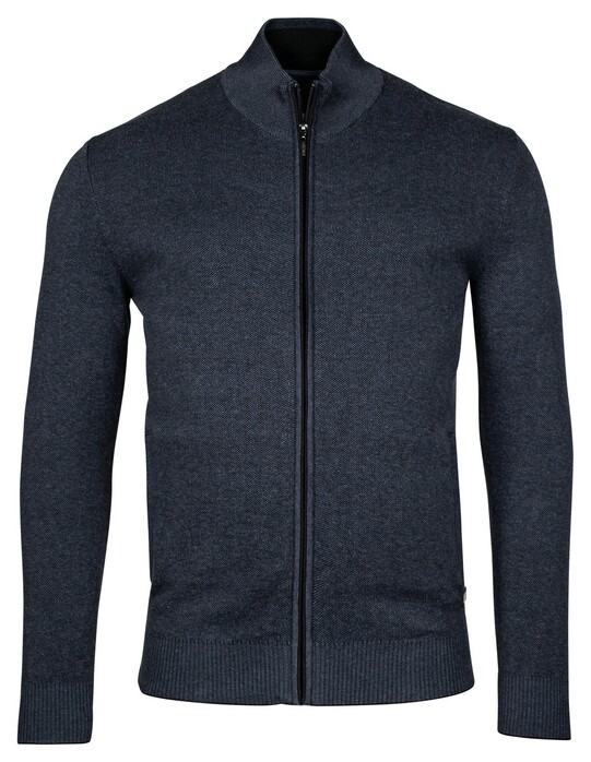 Baileys Cardigan Zip Allover 2-Tone Deep Denim Blue