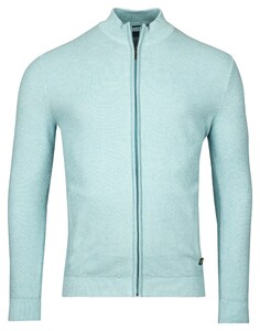 Baileys Cardigan Zip Allover Plated Two-Tone Jacquard Vest Aqua