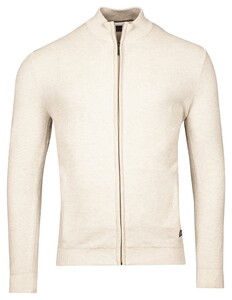 Baileys Cardigan Zip Allover Plated Two-Tone Jacquard Vest Kitt Melange