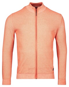 Baileys Cardigan Zip Allover Plated Two-Tone Jacquard Vest Light Coral