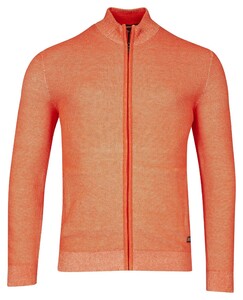 Baileys Cardigan Zip Allover Plated Two-Tone Jacquard Vest Orange