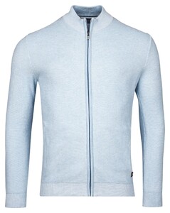 Baileys Cardigan Zip Allover Plated Two-Tone Jacquard Vest Pastel Blauw Melange