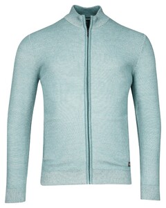 Baileys Cardigan Zip Allover Plated Two-Tone Jacquard Vest Sky Blue Melange