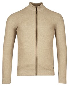 Baileys Cardigan Zip Allover Plated Two-Tone Jacquard Vest Taupe