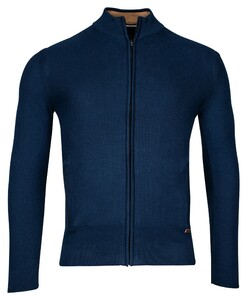 Baileys Cardigan Zip Allover Texture Vest Dark Blue