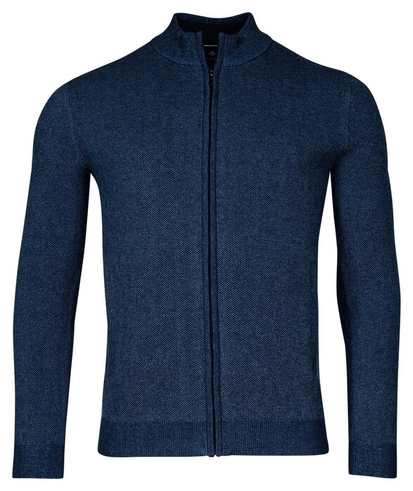 Baileys Cardigan Zip Body Sleeves 2Tone Jacquard Vest Dark Blue