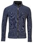 Baileys Cardigan Zip Fine Structure Knit Vest Deep Denim Blue