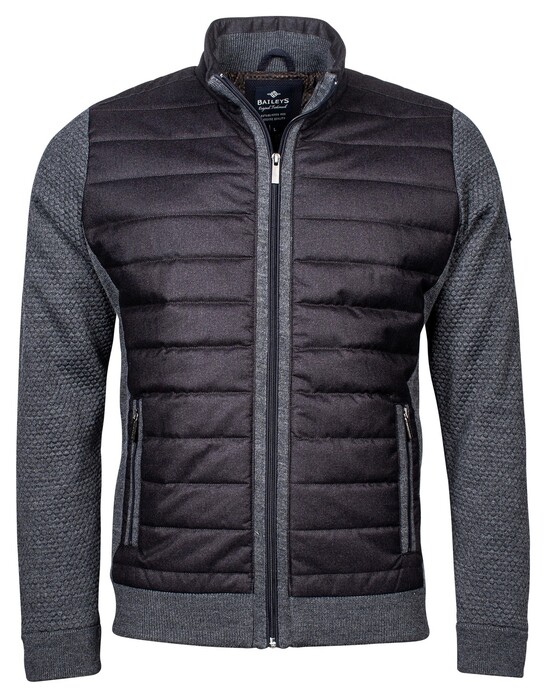 Baileys Cardigan Zip Front Guilted Woven Fully Lined Anthracite