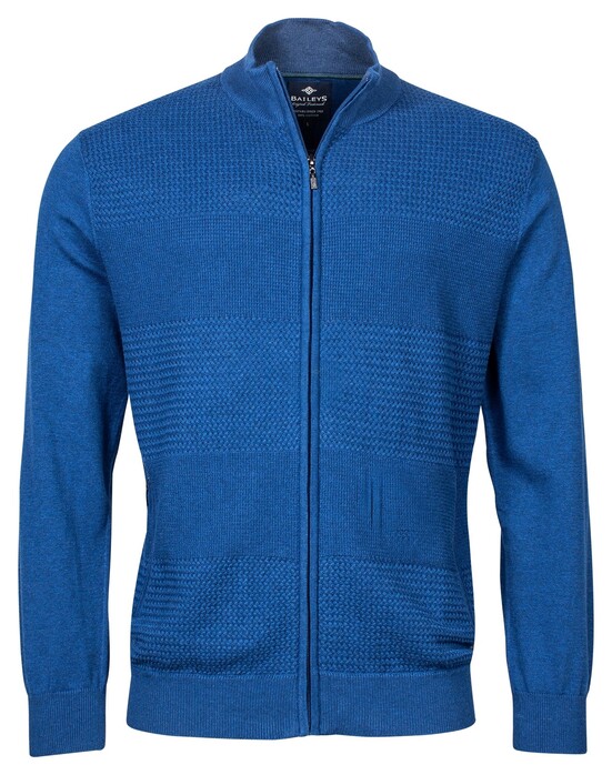 Baileys Cardigan Zip Front Part Fine Structure Cobalt