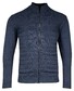 Baileys Cardigan Zip Front Uni Color Multi Structure Knit Deep Denim Blue