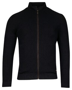 Baileys Cardigan Zip Lined Allover Structure Knit Navy