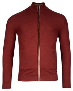 Baileys Cardigan Zip Structure Knit Deep Red