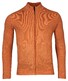 Baileys Cardigan Zip Two-Tone Structure Jacquard Burnt Ochre