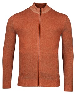 Baileys Cardigan Zip Two-Tone Structure Jacquard Red Earth