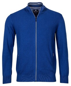 Baileys Cardigan Zip Uni Front Part Structure Knit Mid Blue