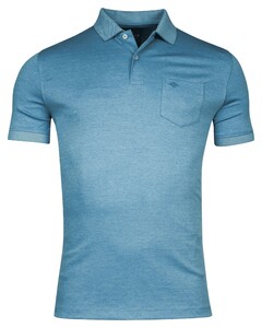 Baileys Chestpocket Two-Tone Piqué Poloshirt Delft Blue