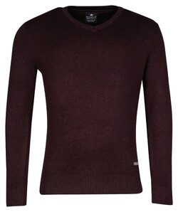 Baileys Cotton V-Neck Allover 2-Tone Pullover Aubergine