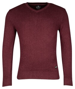 Baileys Cotton V-Neck Allover 2-Tone Pullover Cerise