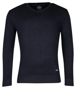 Baileys Cotton V-Neck Allover 2-Tone Pullover Navy