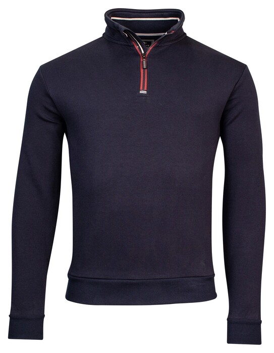 Baileys Cotton Wool Sweat Halfzip Doubleface Interlock Pullover Navy