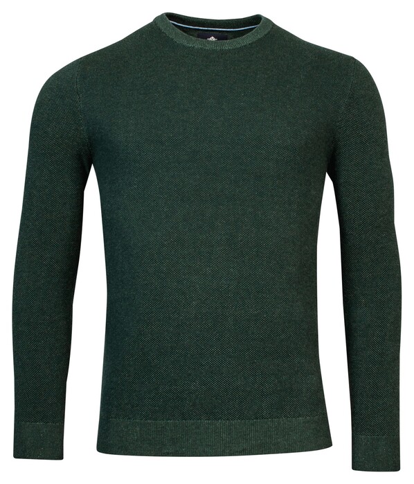 Baileys Crew Neck 2Tone Jacquard Plated Trui Bottle Green