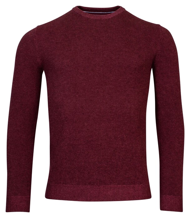 Baileys Crew Neck 2Tone Jacquard Plated Trui Burgundy