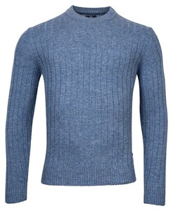 Baileys Crew Neck All Over Drop Needle Structure Design Pullover Winter Blue