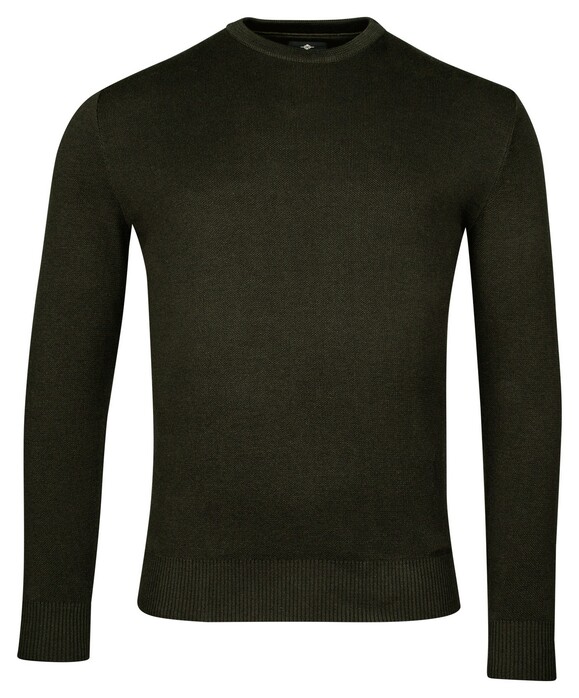 Baileys Crew Neck Allover 2-Tone Trui Donker Groen