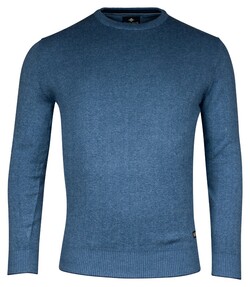 Baileys Crew Neck Allover 2-Tone Trui Midden Blauw