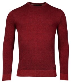 Baileys Crew Neck Allover Plated 2-Tone Jacquard Pullover Stone Red