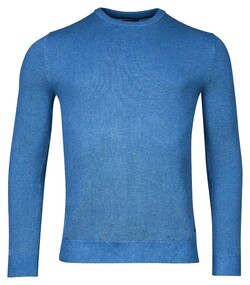 Baileys Crew Neck Body And Sleeves Two-Tone Structure Jacquard Pullover Bright Cobalt